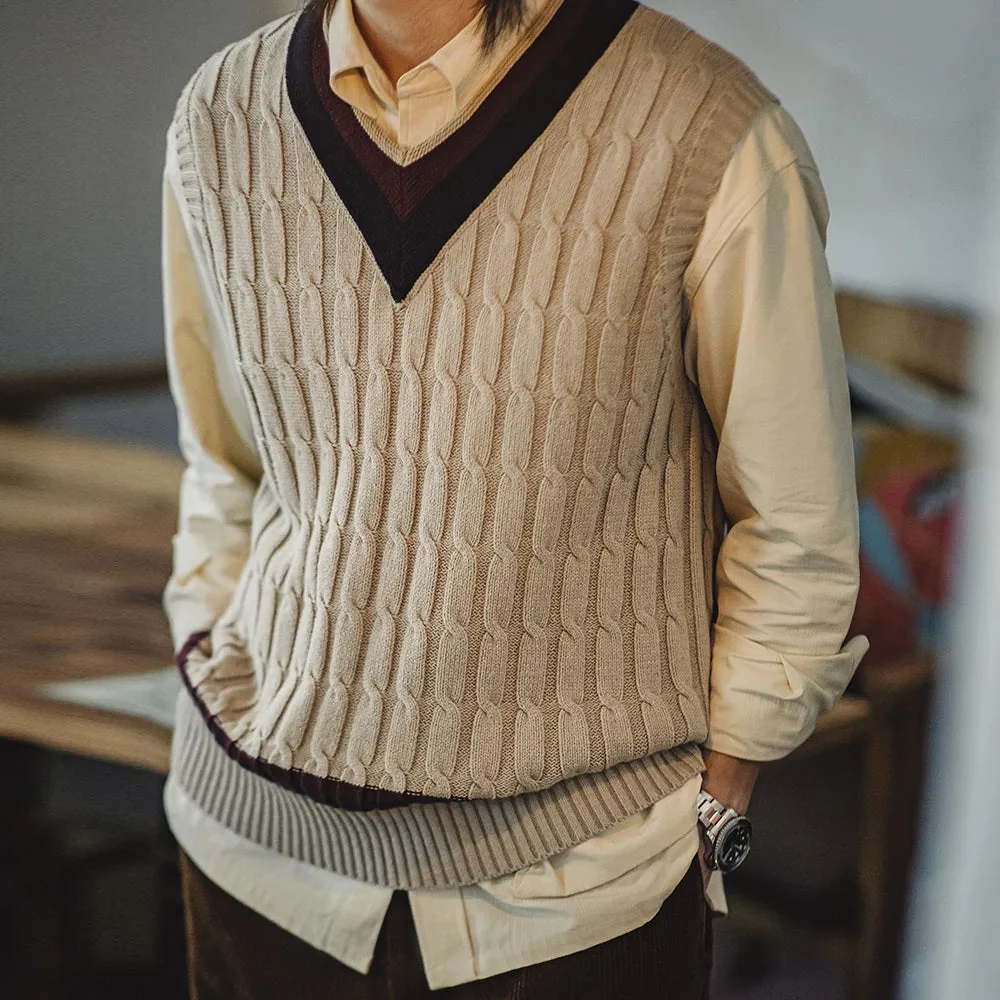 Knit Vest Outerwear Korean Style Ivory